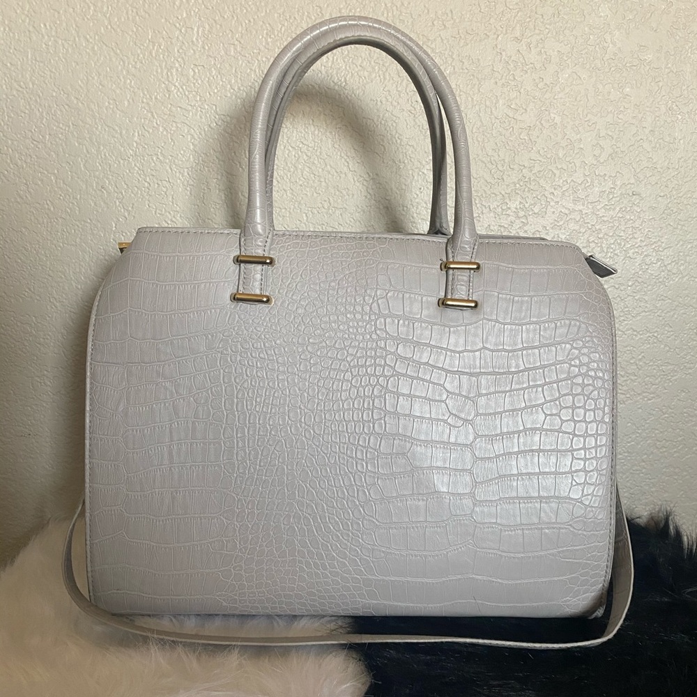 H&M Gray Crocodile Print Handbag